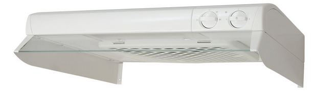  251-10/B COOKERHOOD White. Centered damper hole, timer and potential free contact.