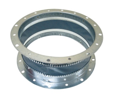 ASS 355-500 DVS. Flexible connection  Manufactured from galvanised sheet steel, with neoprene coated fabric, Max 70degC.  Suitable for DVS/DHS, DVSI, DVN, DVNI, DVC.