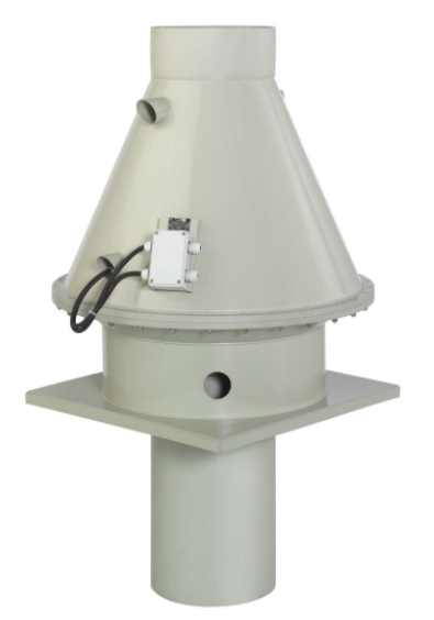 DVP 400D4-8 Centrifugal, plastic, vertical, roof fan for aggressive media rated 4,700m³/h