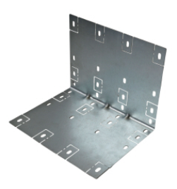 FLEX+ angle plate 90. Angle plate made of galvanized steel, useable for redirecting of Tube F ducts.