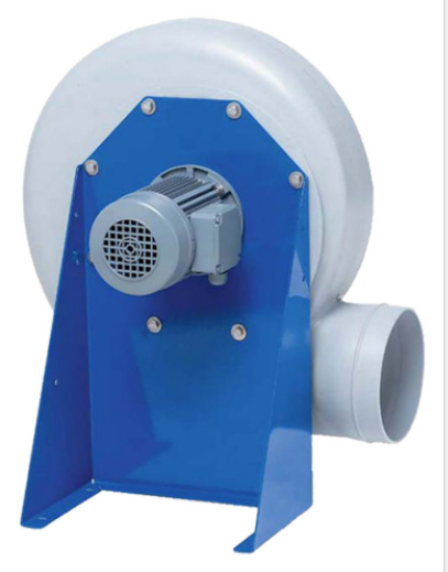 PRF 160E4 3-phase plastic centrifugal fan for corrosive or aggresive media. 760m³/h