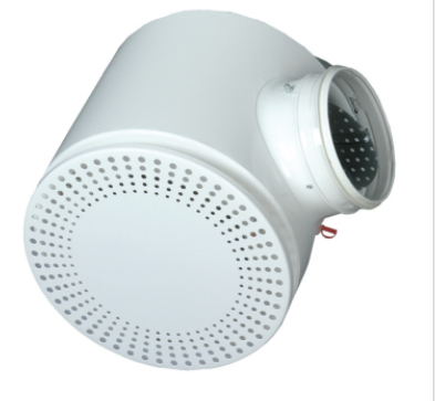 TSP-250 Perforated circular ceiling diffuser with plenum box, steel, RAL9010-30 gloss