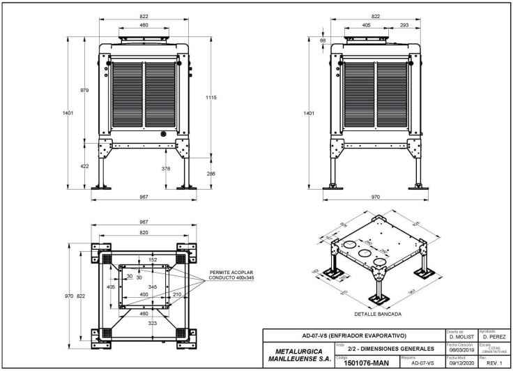 AD-07-VS-100-008S Evaporative cooler