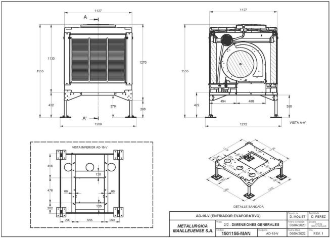 AD-15-V-100-022I Evaporative cooler Inox
