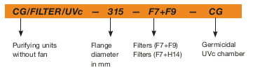 CG/Filter-UVc-450-F7+F9 - 2,200m?/h Air Purification unit, Air Purification unit, without fan or UVc, 450mm flange diameter