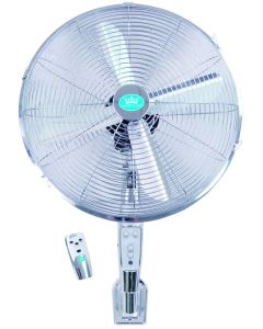 16" (40 cm) Chrome Wall Fan with Remote Control and Timer