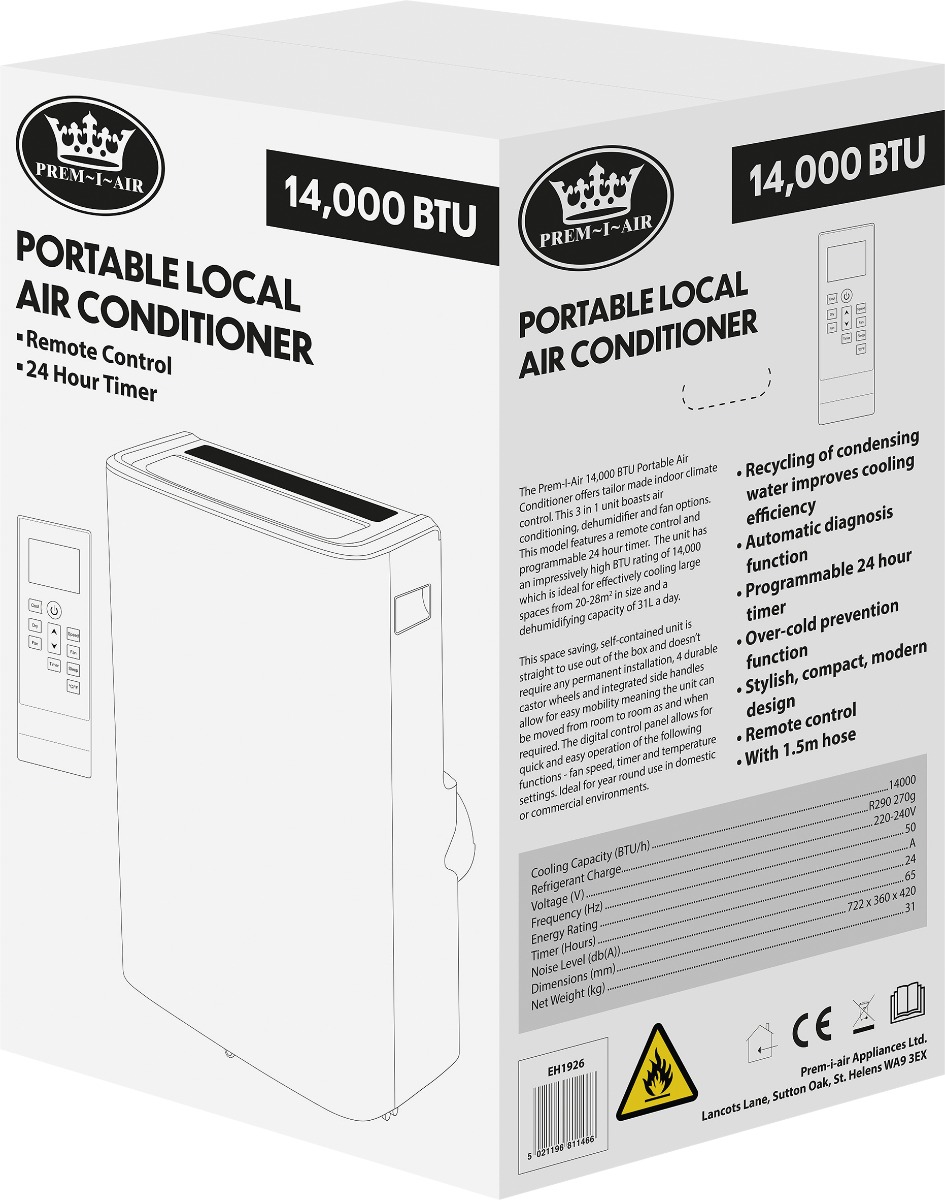 Prem-i-air EH1924 12000 BTU Portable Local Air conditioner