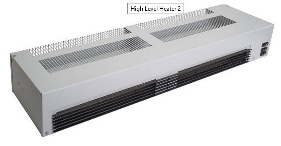 ODH-4500 4.5kw over door heater with integral switches. 