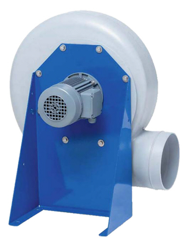 PRF 125D2 3-phase plastic centrifugal fan for corrosive or aggressive media. 723m³/h