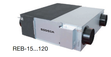 REB-25 300m3/h Heat recovery unit with EC technology and built-in bypass