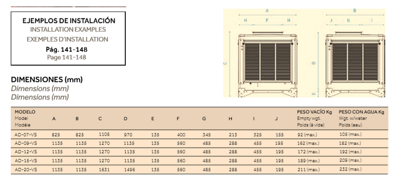 AD-12-VS-100-01 Inox Evaporative Cooler 